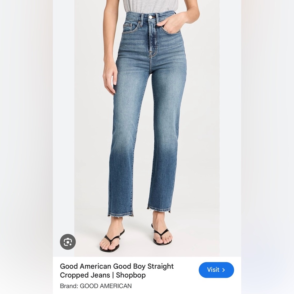NWT Good American Good Boy Straight Cropped